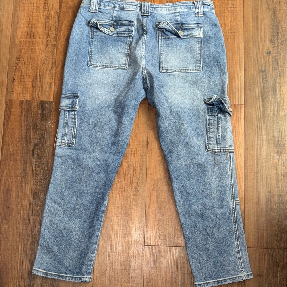 KanCan Light Blue Straight Leg Cargo Jeans - Picture 15 of 15